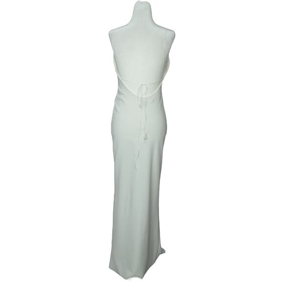 The Edit Women's M Alissa Formal Slip Dress White Low Back High Slit Bridal NWT - Picture 4 of 16